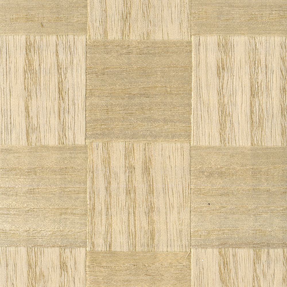 Beige Check Wood Wallpaper