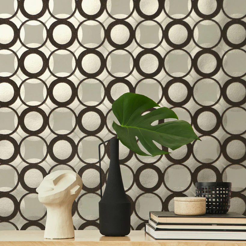 Circles Flocked Wallpaper