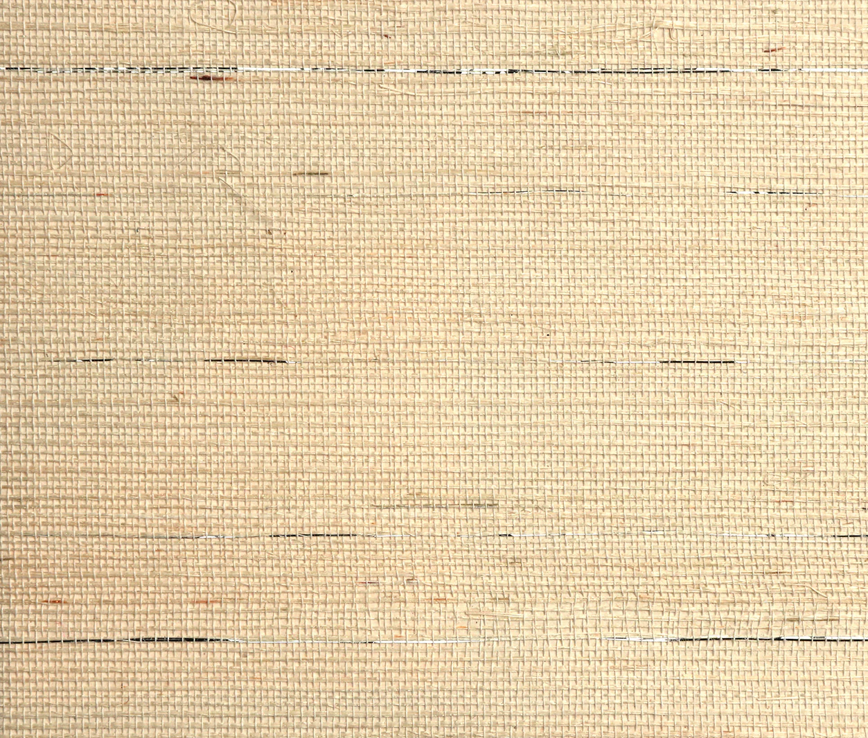 Cream and Silver Grasscloth Wallpaper