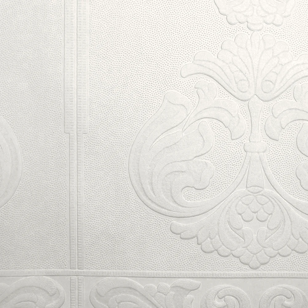 Dado Panel Baroque Paintable Embossed Wallpaper
