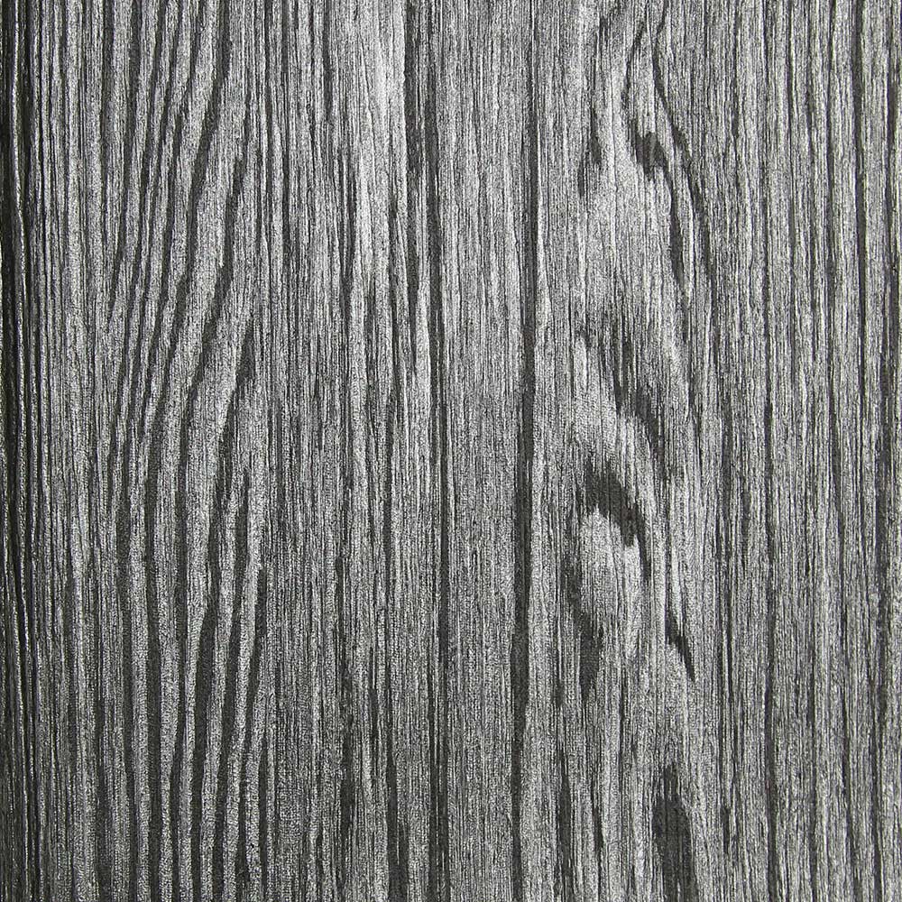 Dark Grey and Silver Textured Wood Grain Wallpaper