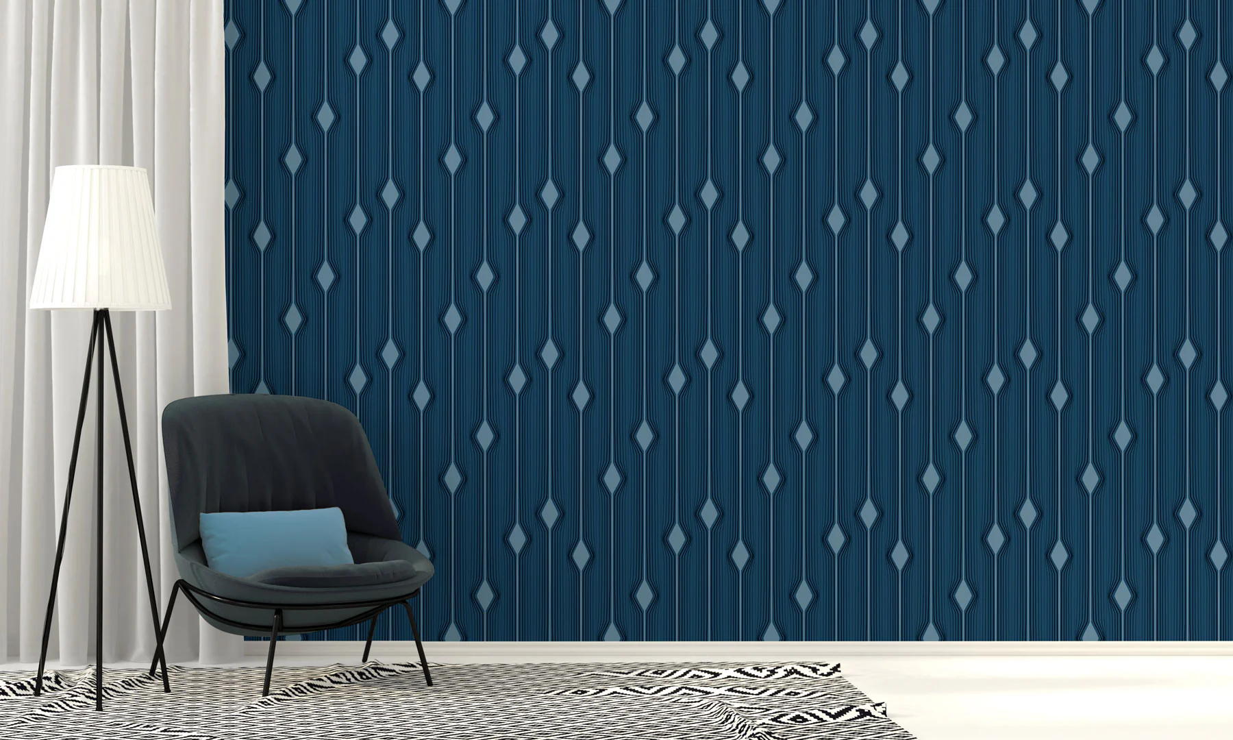 Diamond Stripes Wallpaper - Image 3