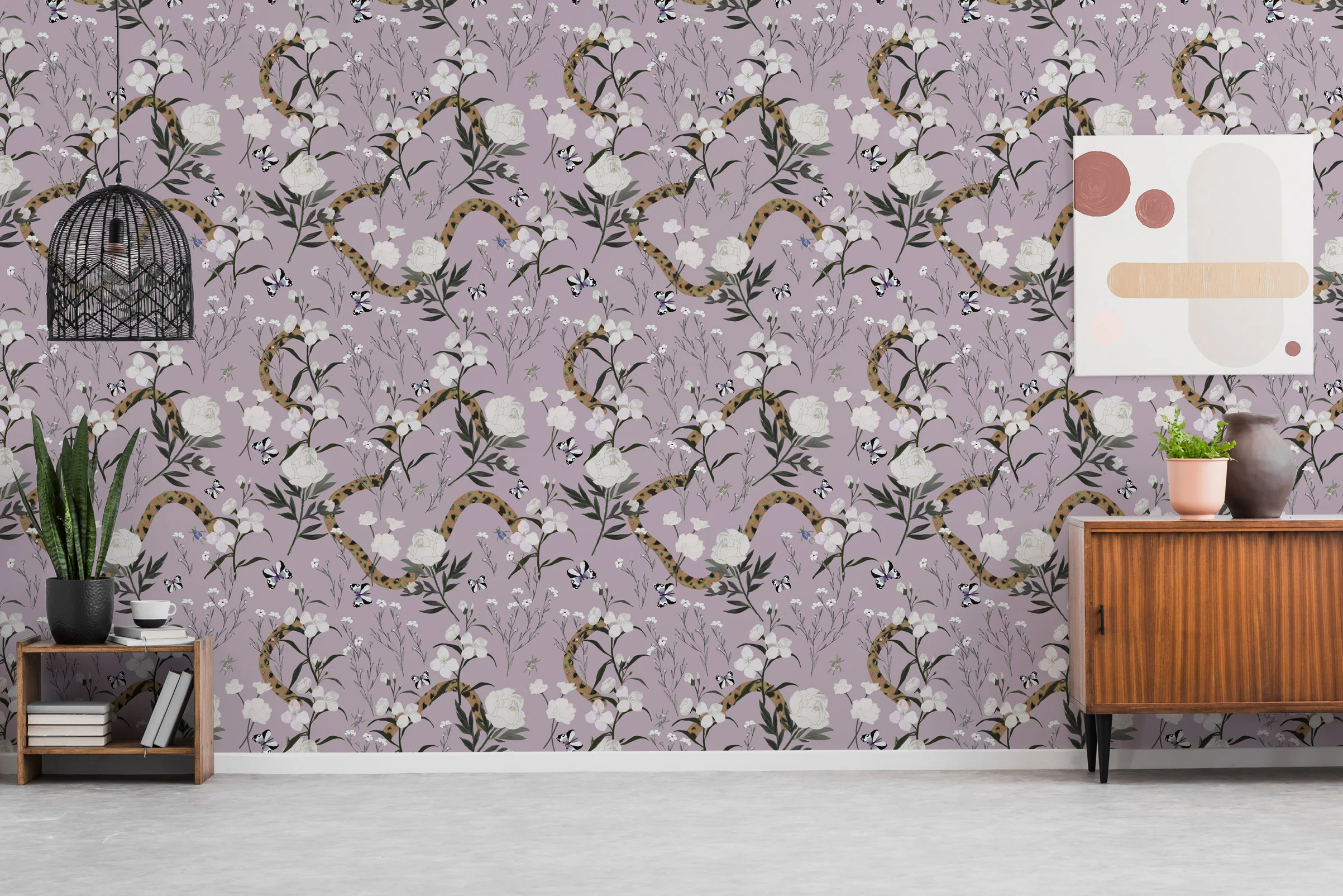 Flower and Serpent Wallpaper