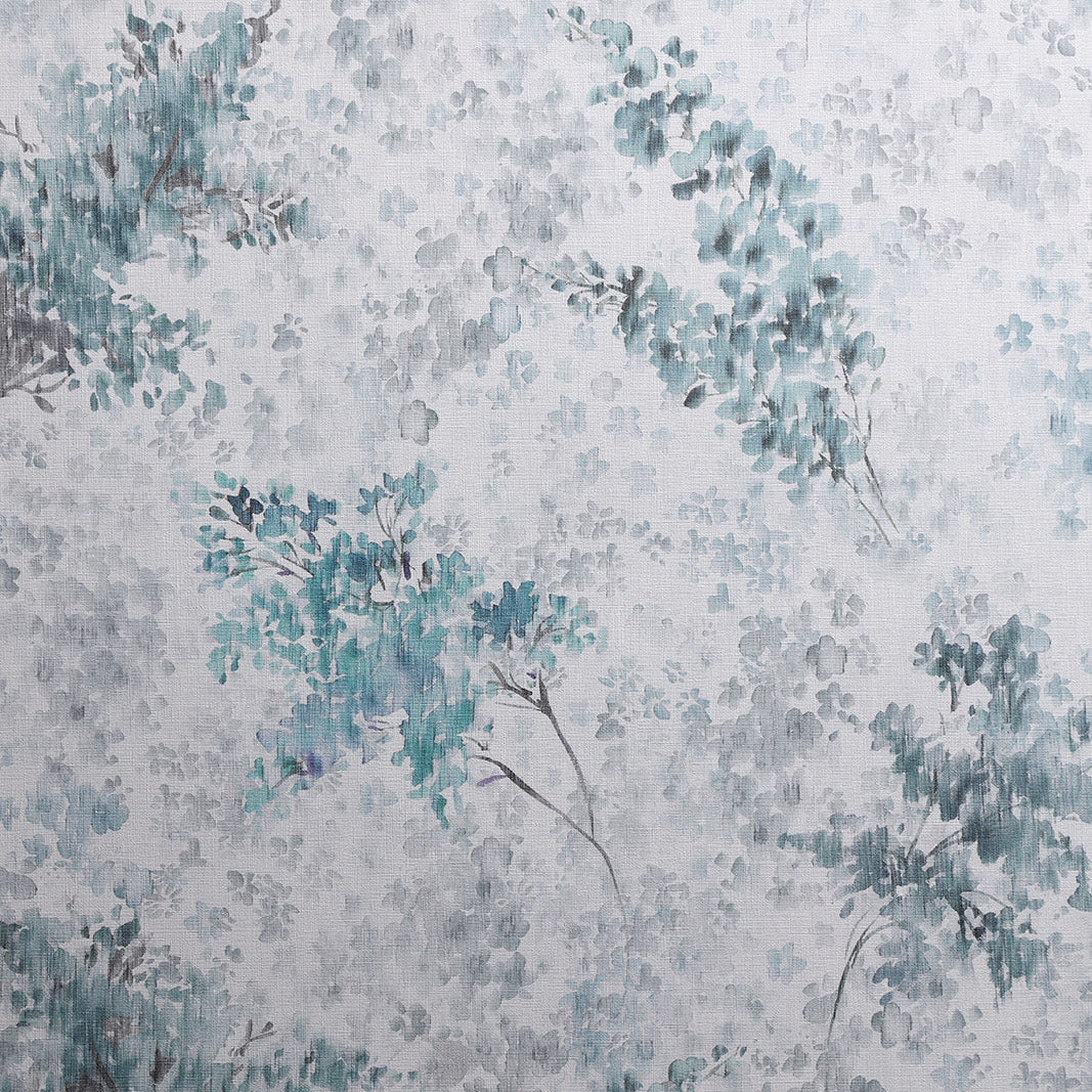 Flowerbed - Watercolor Teal Wallpaper