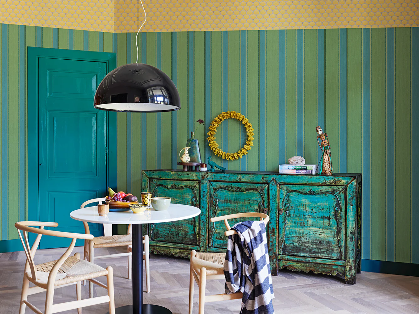 Fringy Stripe Wallpaper - Green - Image 2
