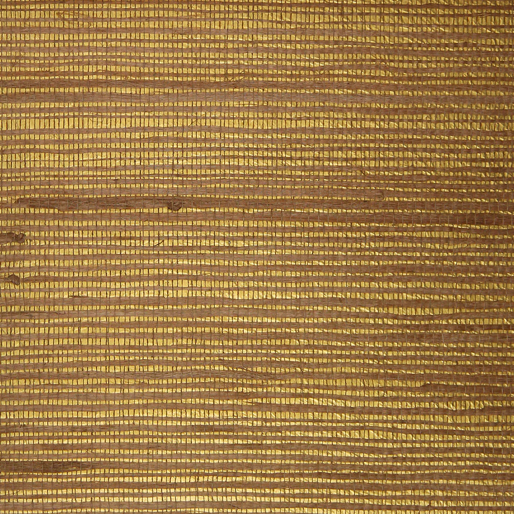 Heavy Jute Wallpaper - Brown on Gold