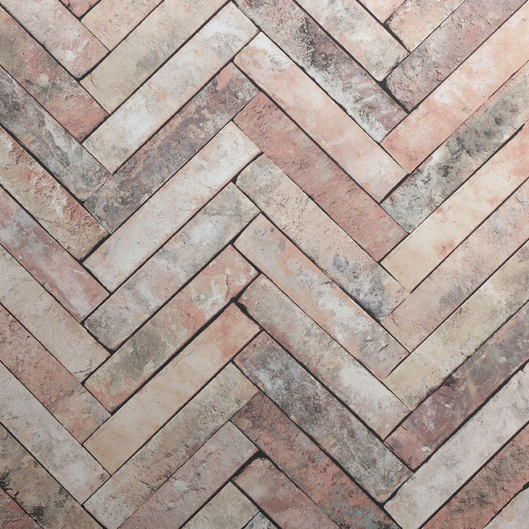 Herringbone Brick - Buffed Beige Wallpaper