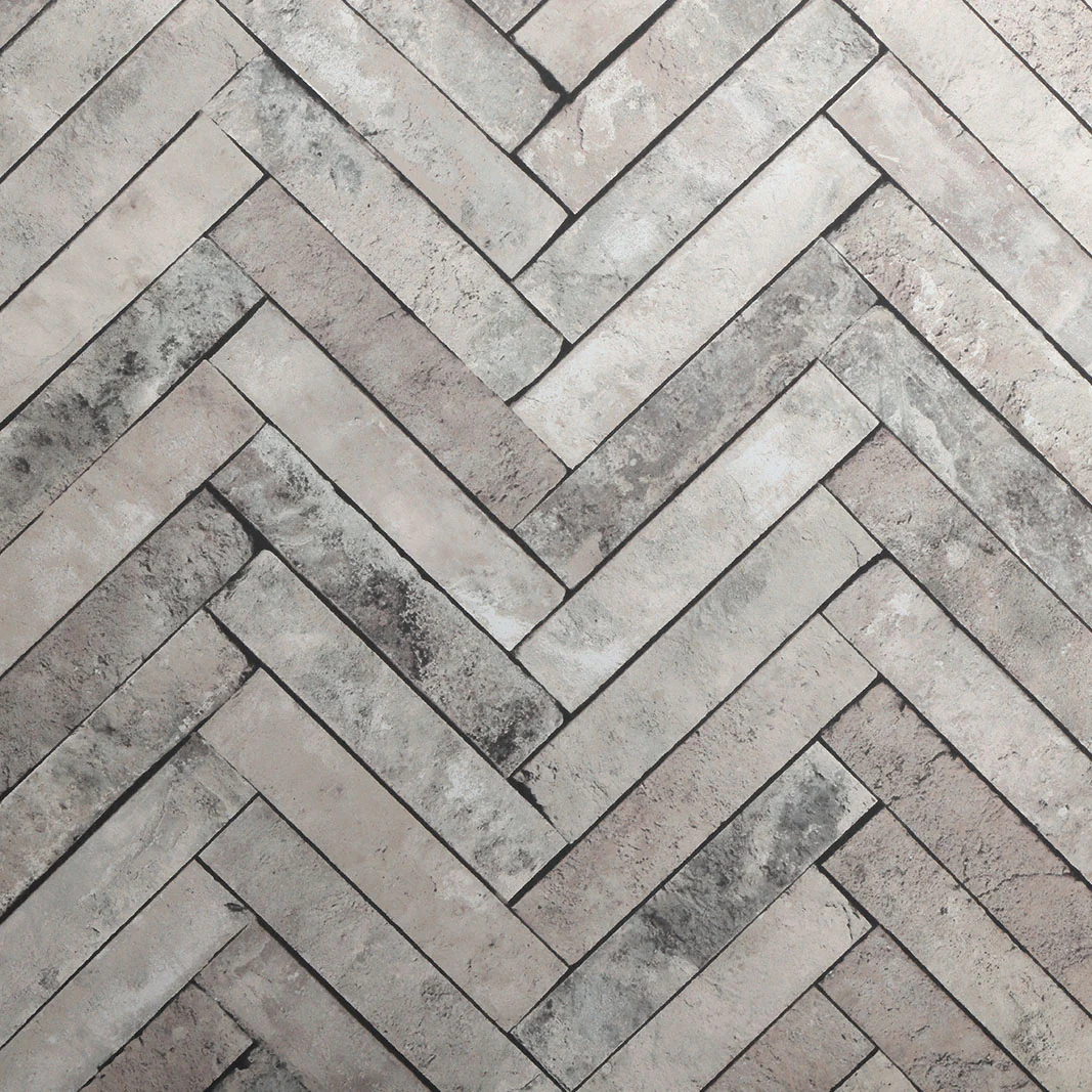 Herringbone Brick - Charcoal Wallpaper