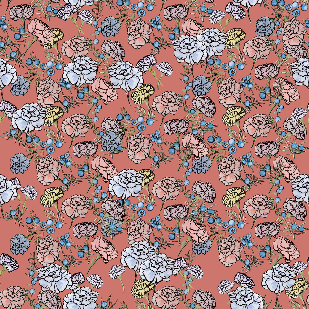 Juniper Berry Carnations Wallpaper - Image 2