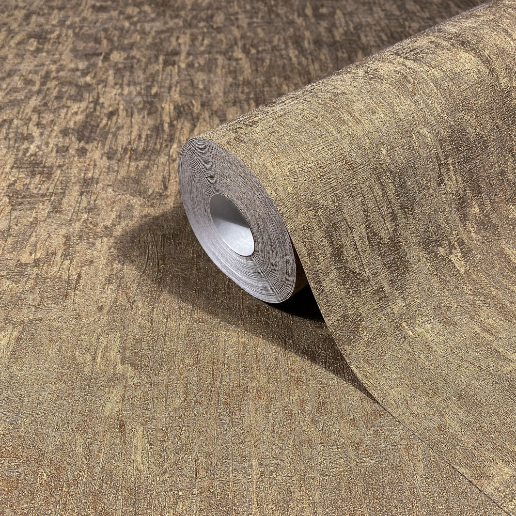 Nordic Linen Texture - Rustic Gold Wallpaper - Image 2