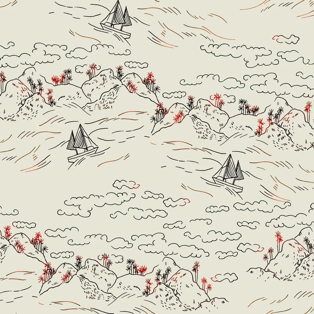 Ocean Toile Wallpaper - Image 3