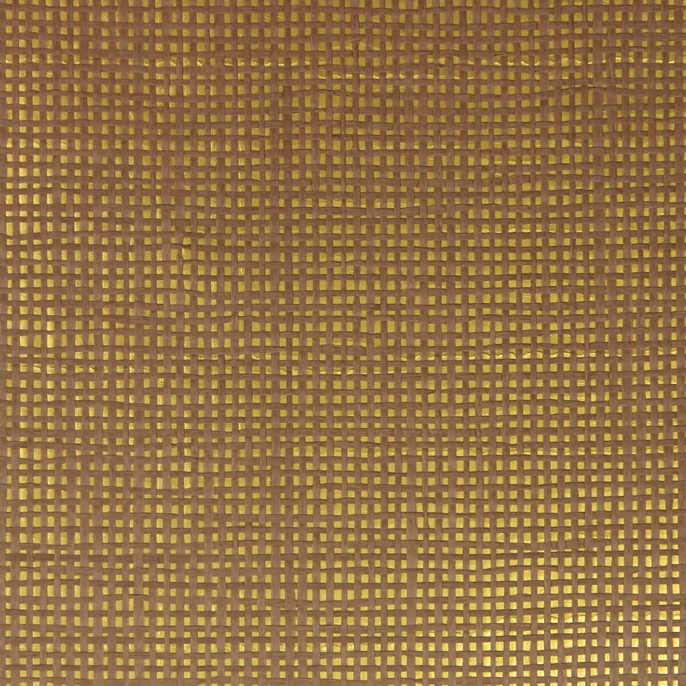 Paper Weave Wallpaper - Beige on Gold