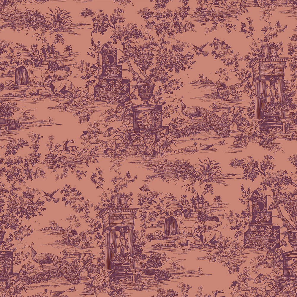 Peacock Toile Wallpaper