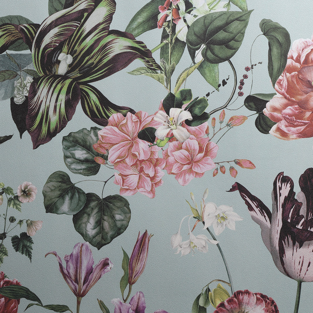 Perennial Garden - Powder Blue Wallpaper