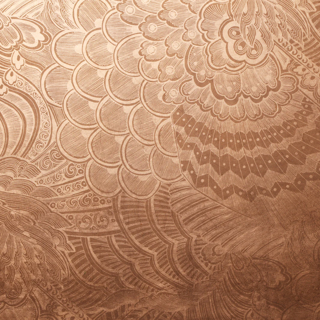 Portofino Copper Leaf Wallpaper