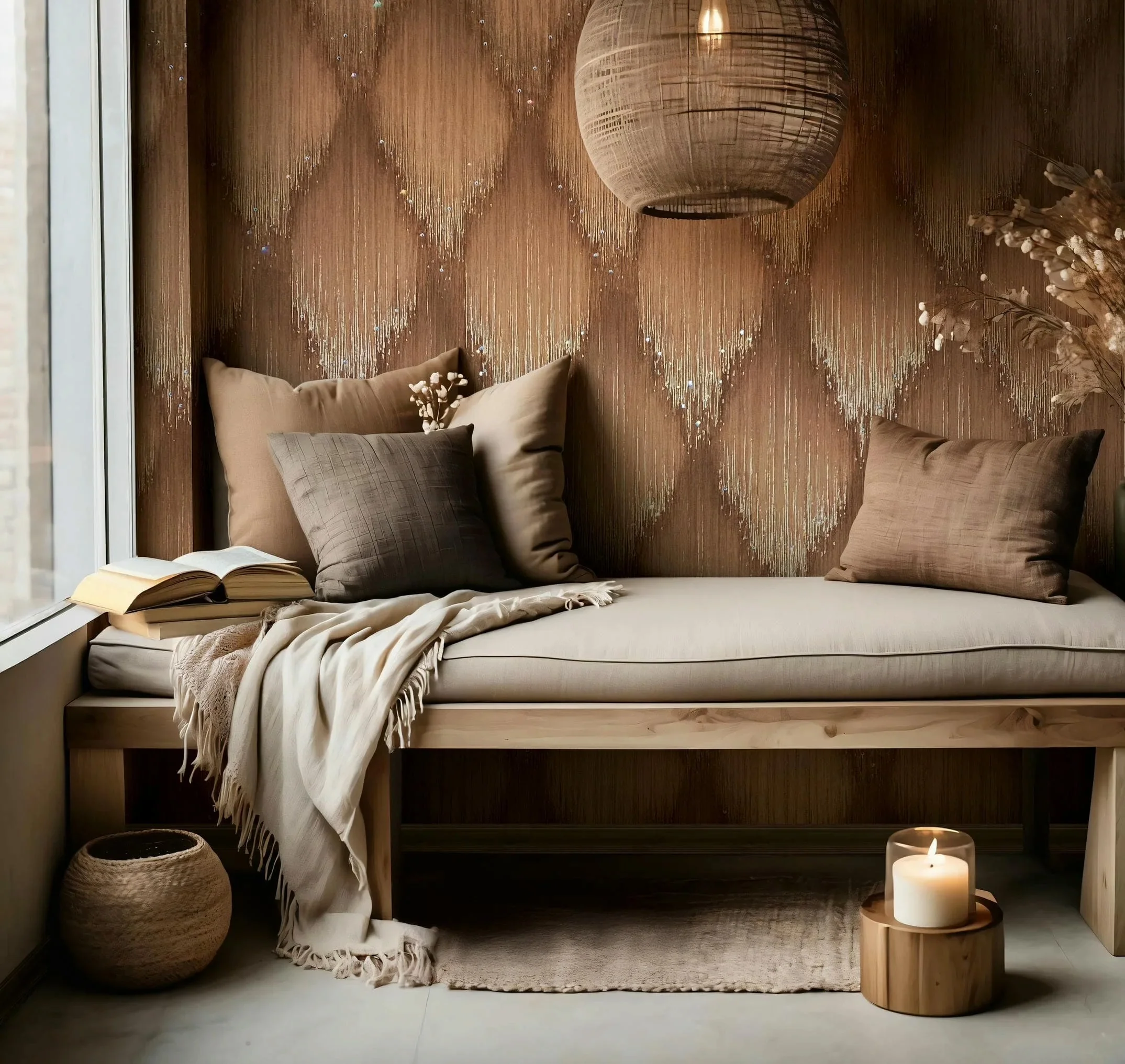 Silk Prism with Rhinestones - Copper Wallpaper - Image 2