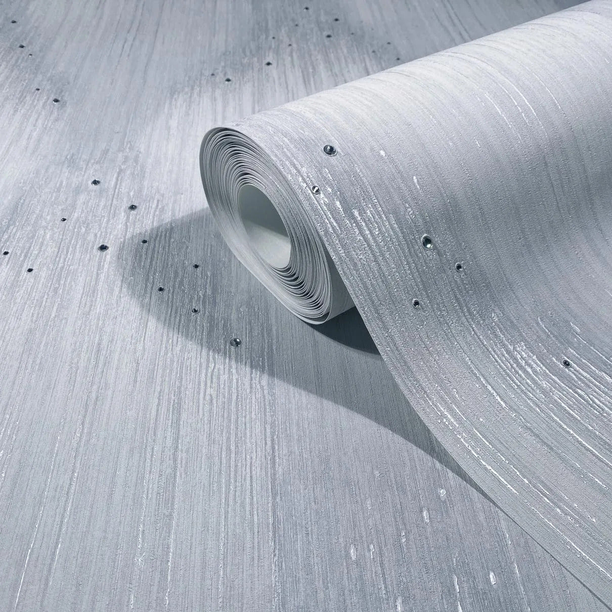 Silk Prism with Rhinestones - Silver Cloud Wallpaper