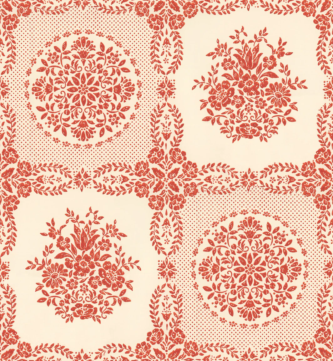 Stencil Block Floral Wallpaper