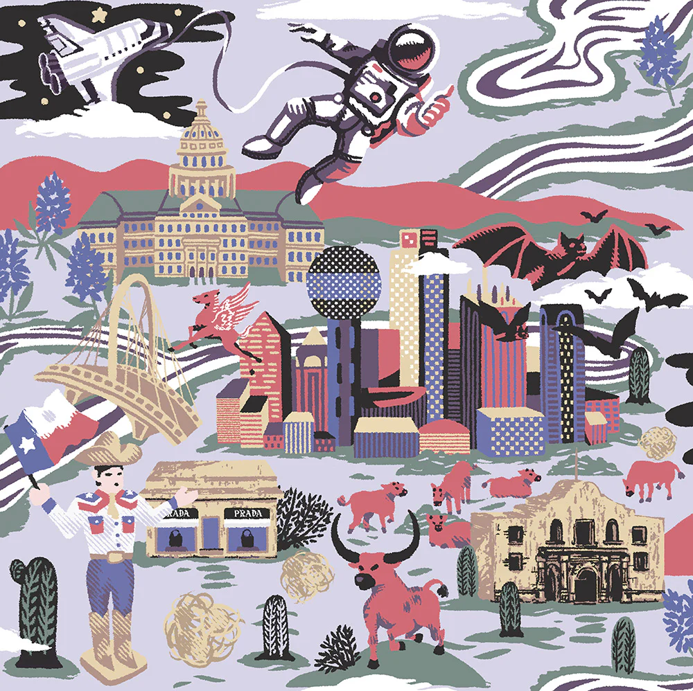 Texas Toile Wallpaper