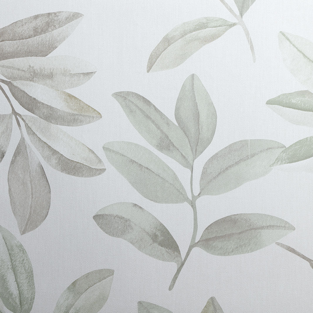 Watercolor Leaves - Muted Mint Wallpaper