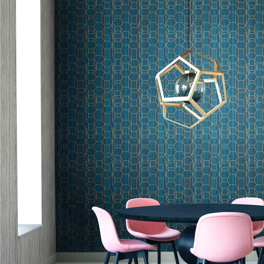 Wire Form Wallpaper - Blue - Image 2
