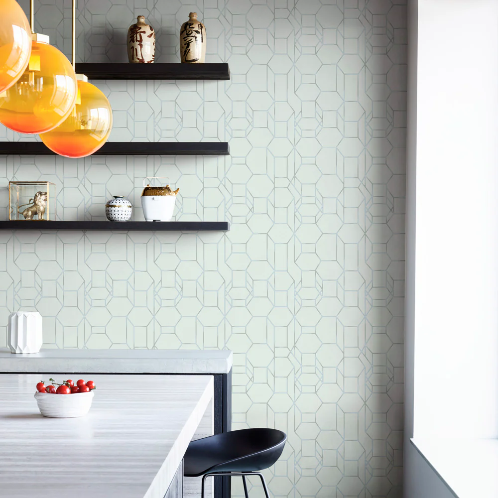 Wire Form Wallpaper - Mist - Image 2