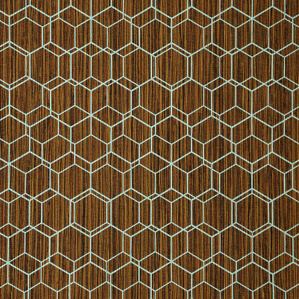 Wire Hex Wallpaper - Brown